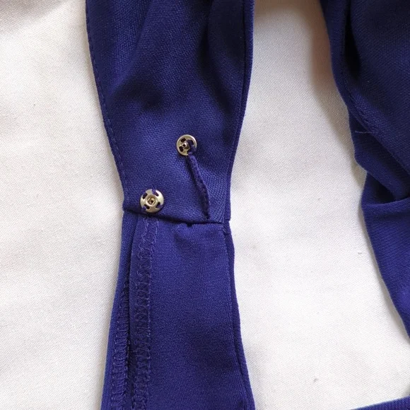 Ralph Lauren Royal Blue Ruched Sleeveless Dress Scoop Neck Size 4 - Picture 6 of 7